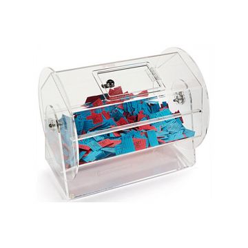 Raffle Drum: Clear Acrylic, Large, 21-5/8 in. Long x 17 in. Diameter
